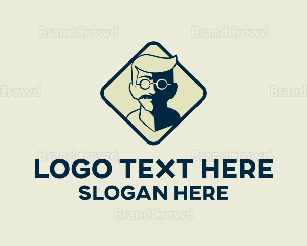 Hipster Glasses Man Logo