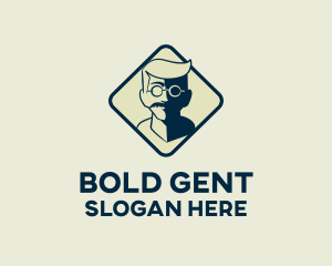 Hipster Glasses Man logo design