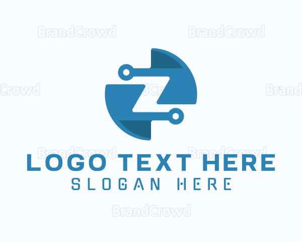 Blue Tech Letter Z Logo