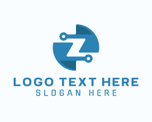 Blue Tech Letter Z Logo