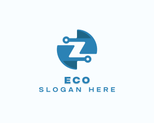 Blue Tech Letter Z Logo