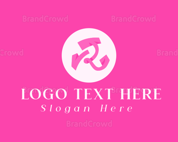 Pink Fashion Letter R Logo