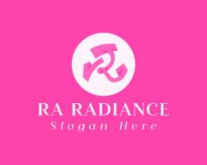 Pink Fashion Letter R logo design