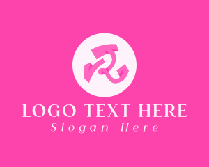 Swirly - Pink Fashion Letter R logo design