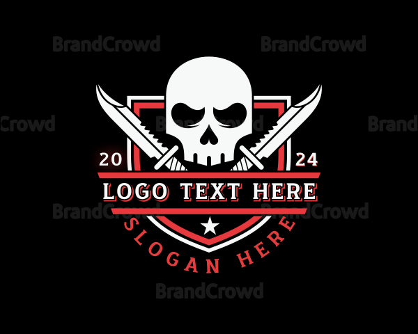 Skull Knife Combat Logo