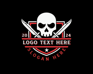 Mercenary - Skull Knife Combat logo design