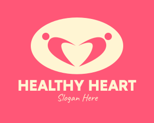 Fitness People Heart  logo design