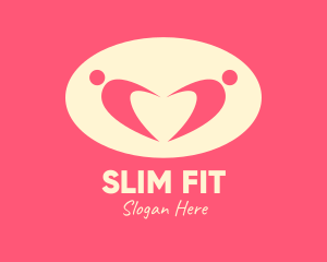 Fitness People Heart  logo design