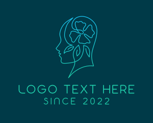 Teal - Flower Mental Health Wellness logo design