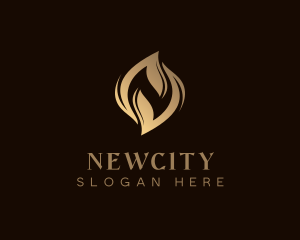 Elegant Flame Letter N logo design