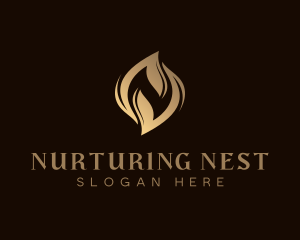 Elegant Flame Letter N logo design