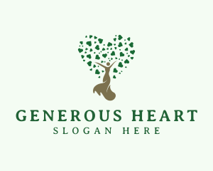 Heart Nature Woman logo design