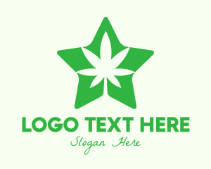 Negative Space - Green Star Cannabis logo design