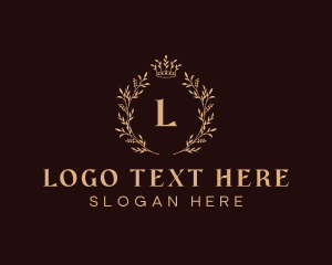 Floral Wreath Crown logo design