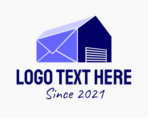 Mail Carrier - Blue Garage Mail logo design