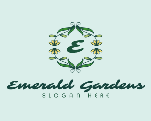 Beauty Floral Wreath  logo design