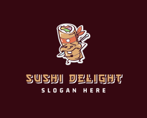 Japanese Sushi Samurai logo design