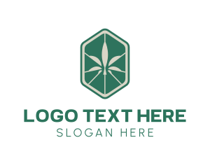 Weed Shop - Hexagon Weed Cannabis logo design