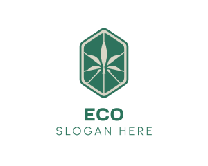 Weed Shop - Hexagon Weed Cannabis logo design