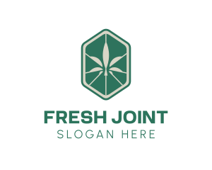 Joint - Hexagon Weed Cannabis logo design