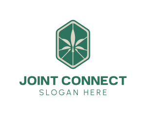 Joint - Hexagon Weed Cannabis logo design