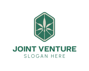 Joint - Hexagon Weed Cannabis logo design