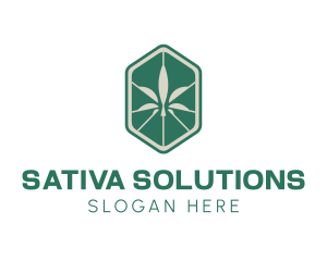 Hexagon Weed Cannabis logo design