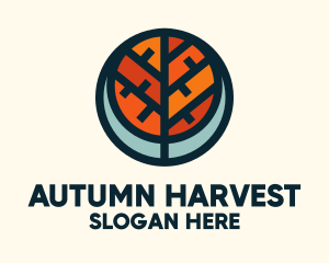 Autumn Tree Badge logo design