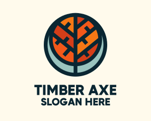 Autumn Tree Badge logo design