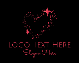 Online Relationship - Red Starry Heart logo design