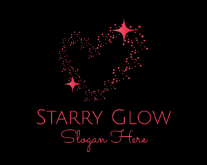 Starry - Red Starry Heart logo design