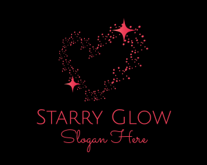 Red Starry Heart  logo design