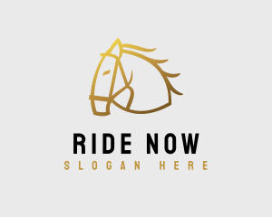 Minimalist Horse Stalion logo design