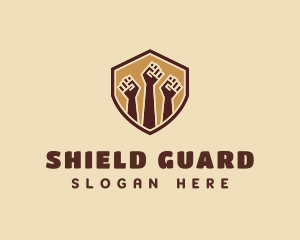 Defend - Freedom Fists Shield logo design