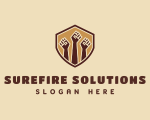 Guarantee - Freedom Fists Shield logo design