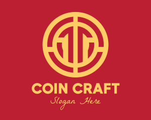 Coin - Golden Intricate Coin logo design