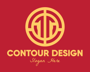 Golden Intricate Coin logo design