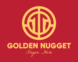 Golden Intricate Coin logo design