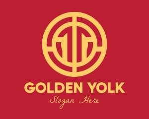 Golden Intricate Coin logo design