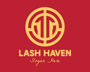 Golden Intricate Coin logo design