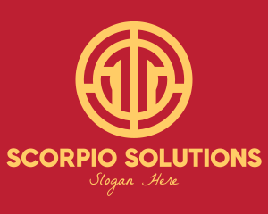 Golden Intricate Coin logo design