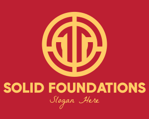 Gold Mine - Golden Intricate Coin logo design