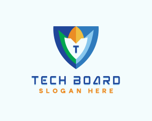 Tech Cyberspace Shield logo design