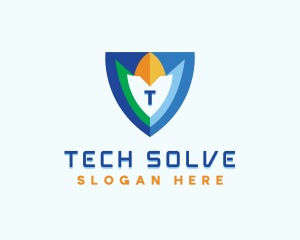 Tech Cyberspace Shield logo design