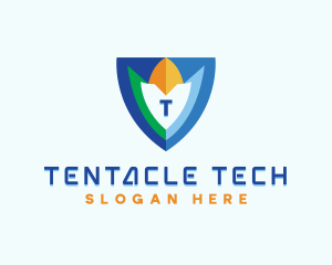 Tech Cyberspace Shield logo design