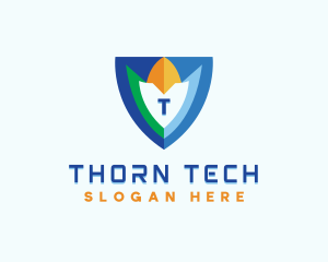 Tech Cyberspace Shield logo design