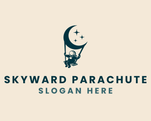 Parachute - Moon Space Astronaut logo design