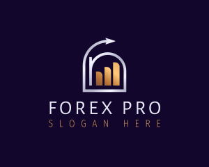 Forex - Statistics Chart Arrow logo design