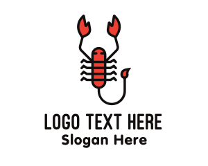 Stinger - Red Scorpion Arachnid logo design