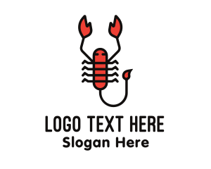 Minimalist - Red Scorpion Arachnid logo design